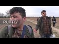 Turkey: Refugees seen walking towards border with Greece