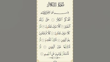 SURAH AT-TAKATHUR} سورة التكاثر
