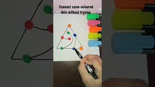 Connect all Same coloured dots without tracing #shorts