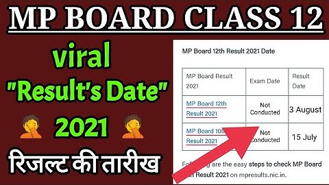 MP Board class 12th exam results dates 2021!!