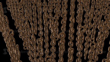 Abstract Gold Chains Loop Background. 3d render Motion Graphics
