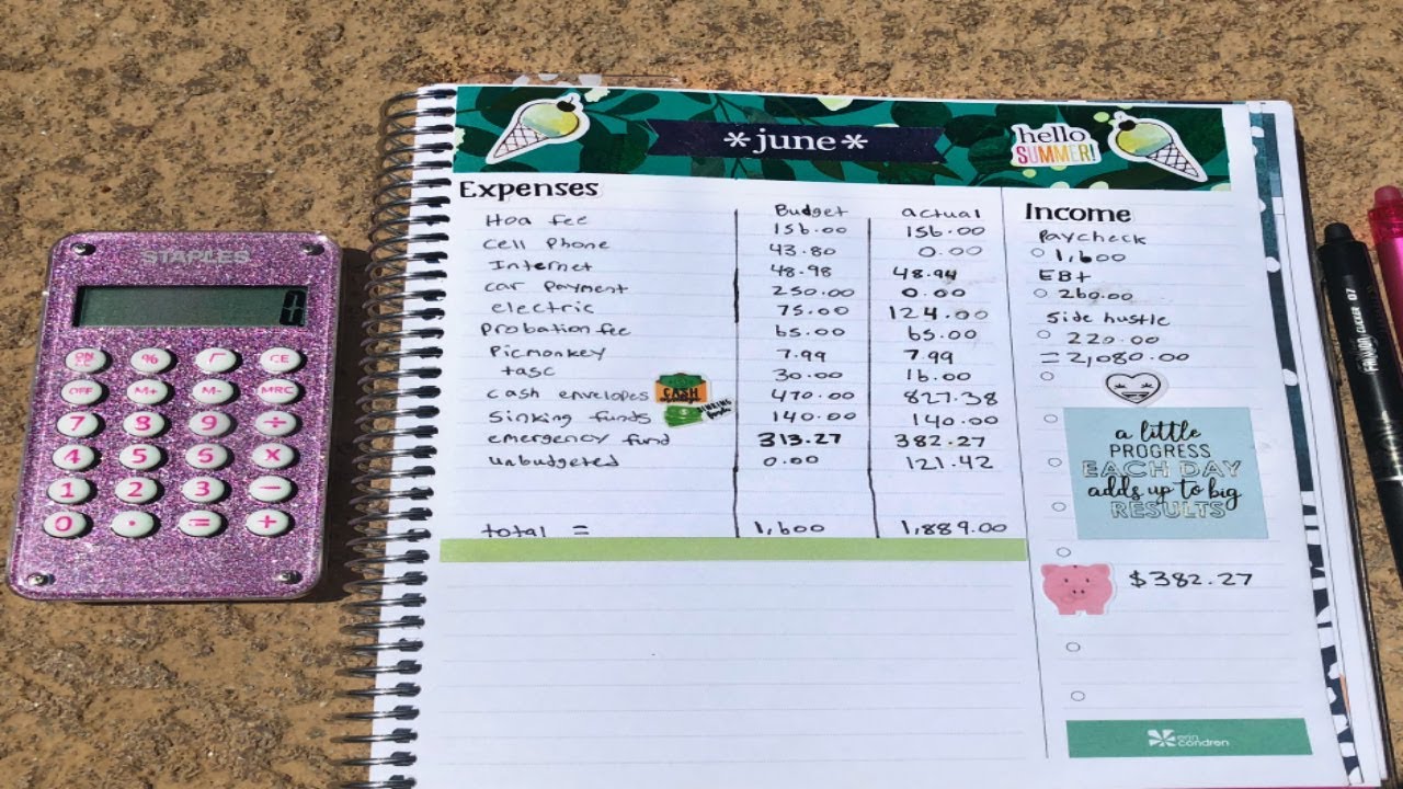 June 2018 Budget Report | Erin Condren Deluxe Monthly Planner - YouTube