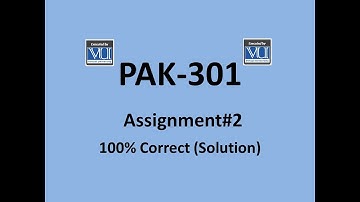 PAK-301 Assignment#2 Solution Fall 2020 |Virtual University|