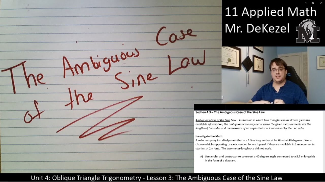 4.3 The Ambiguous Case of the Sine Law - 11 Applied Math - YouTube