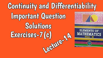 Continuity and Differentiability.Exercises-7(c) Q no-11,12,13,14,15,16 #Biranchi_Majhi CHSE class 12