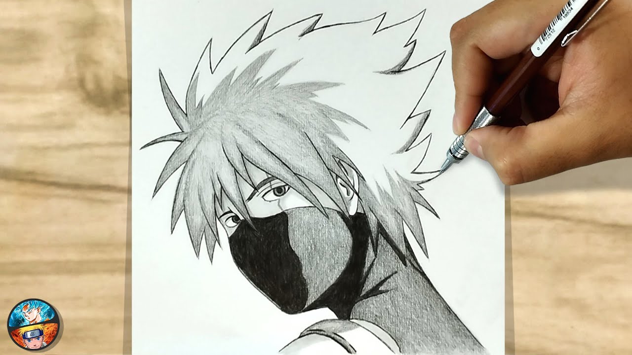 How to draw Kakashi Hatake from Naruto anime - Sketchok easy