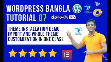 WordPress Theme Installation, One Click Demo Import  and whole theme customization in One Class