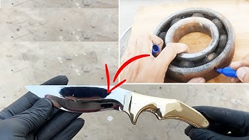 A SHINY BUT RAZOR SHARP COMBAT KNIFE MADE FROM A RUSTY BEARING