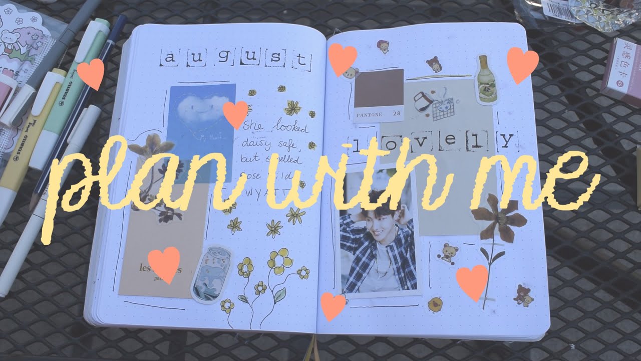 Plan with me august 2020 bullet journal youtube