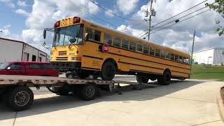 Loading a Long School Bus with HeavyHaulers.com