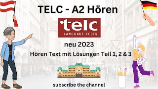 Telc Deutsch A2 Sd Hören Test Teil 1, 2 & 3 Mit Lösungen Neu 2023 German Exam Listening Test