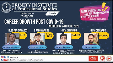 BBA Session | Webinar on “CAREER GROWTH POST COVID 19 | Trinity Dwarka