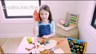 Melissa & Doug Cutting Food รุ่น 0487 ชุดเล่นหั่นอาหาร มีเวลโคร่ตีนตุ๊กแกพร้อมมีด & ถาดไม้