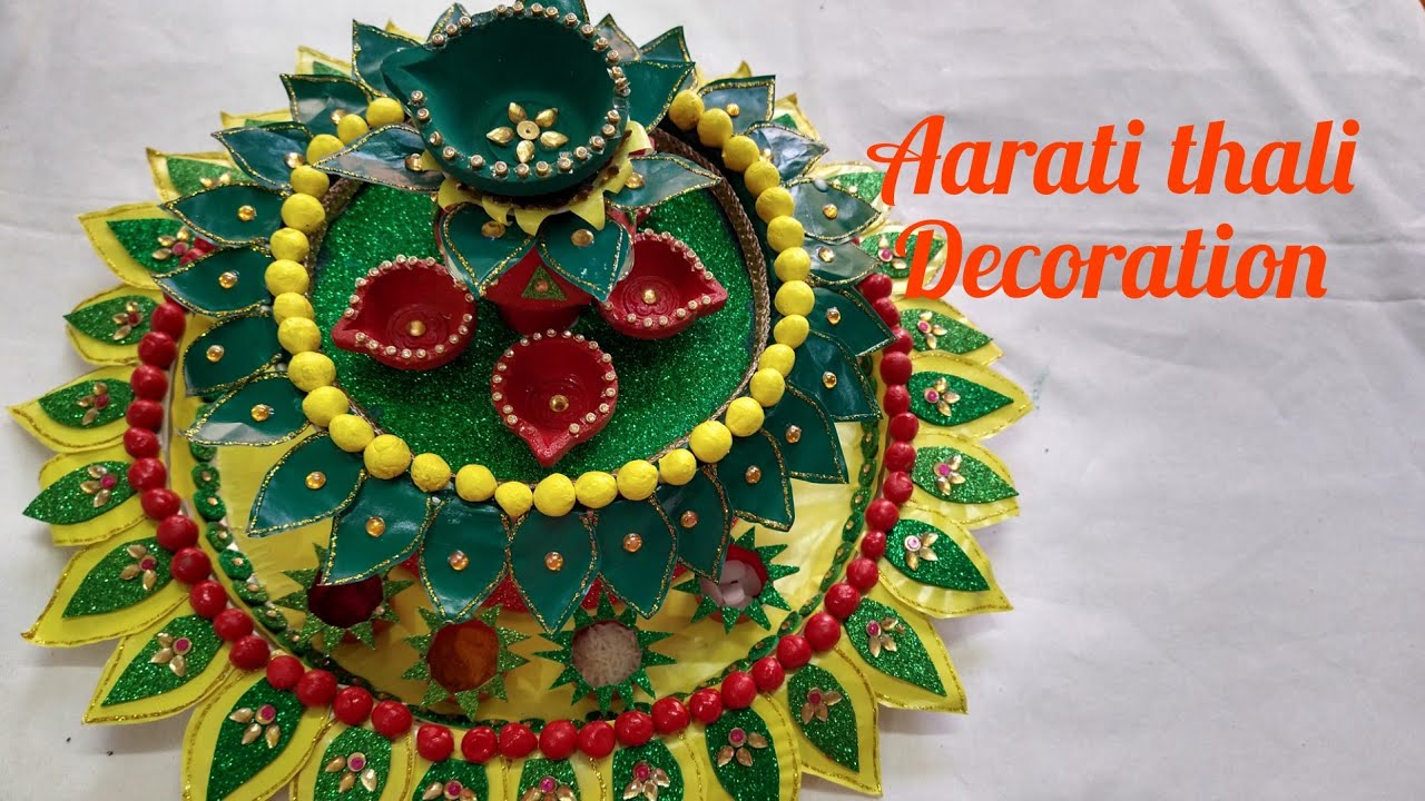 DIY Navratri special Aarti thali decoration. Pooja thali.A2 Craft ...