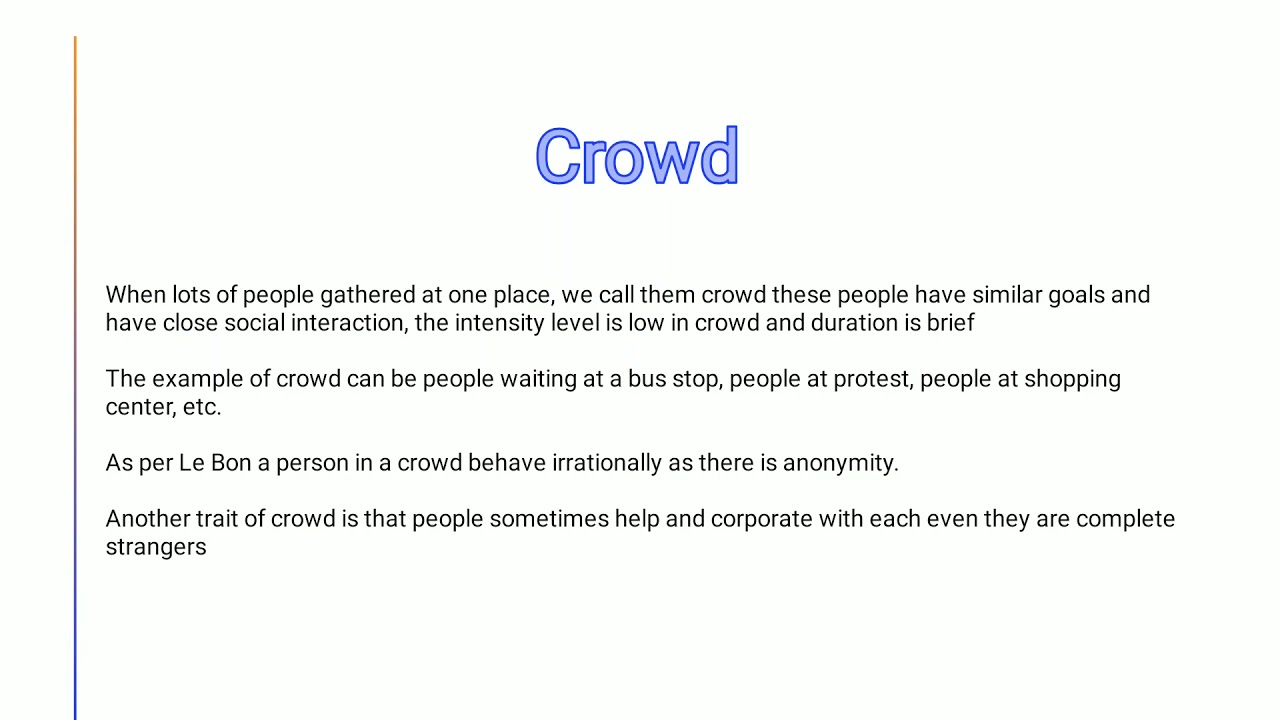 crowd and it's characteristics explained in Urdu - YouTube
