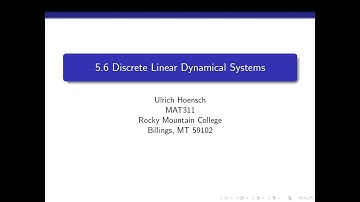 Lecture 5-6 Discrete Linear Dynamical Systems