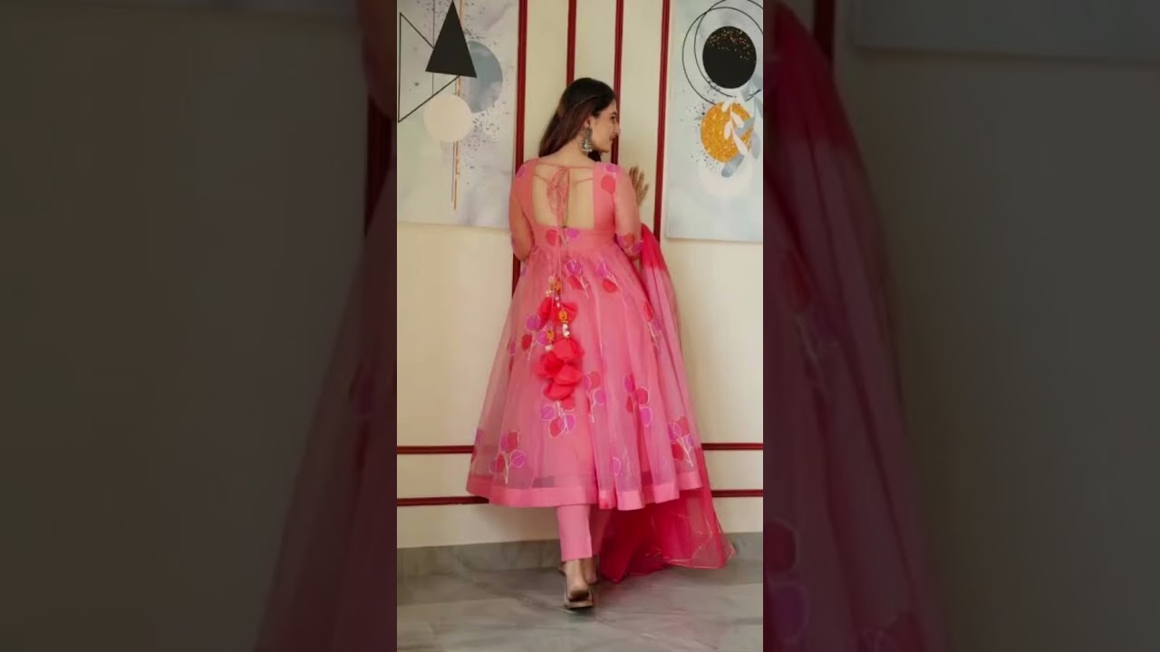 Organza Anarkali dresses || organza suit design 