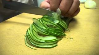 Blindfolded!! Fast and Precise Cutting Skills - How To Make Sushi Series