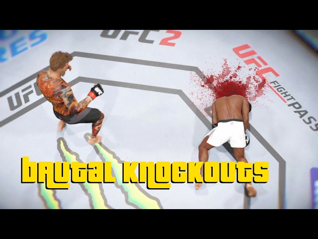 EA Sports UFC 2 - Best Brutal Knockouts Compilation #1 class=