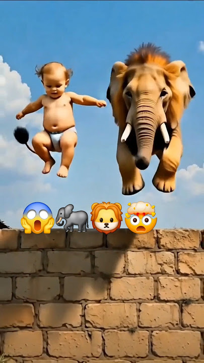 You Won’t Believe This! Baby Turns into a 🦁 LION & 🐘 ELEPHANT After a Backflip! 😱 #shorts