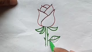 quick and simple rose 🌹drawing trick#rose #art