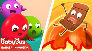 Coklat Sedang Dalam Bahaya, Ayo Permen Pelangi Bergerak! Lagu Anak BabyBus Bahasa Indonesia