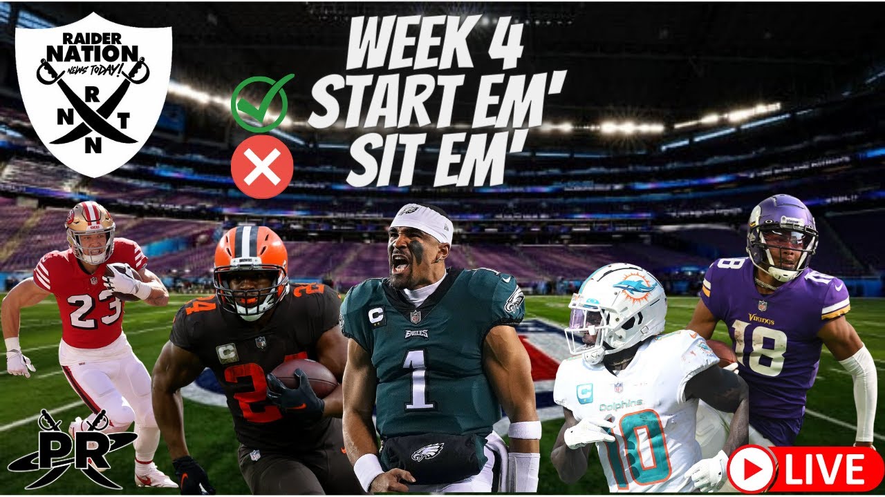 NFL Week 4 Start Em Sit Em YouTube