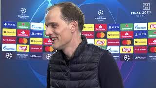 Thomas Tuchel reacts to Chelsea's Champions League triumph