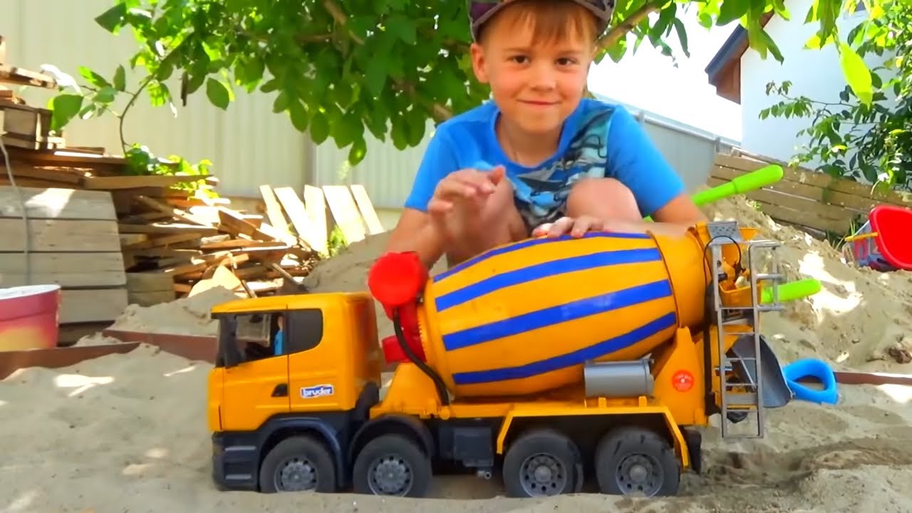 Download Funny stories about Tractor Excavator and Truck - compilation Alex ride on Power Wheels