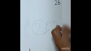 This is how to create Cat🐱with number‘26’for beginners #art #viral #ytshorts #video #trending