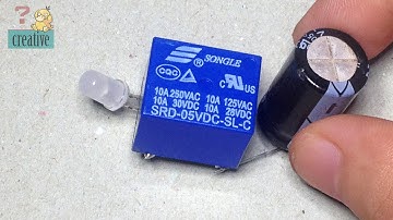 One LED flash using Relay and Capacitor (Relay Oscillator)