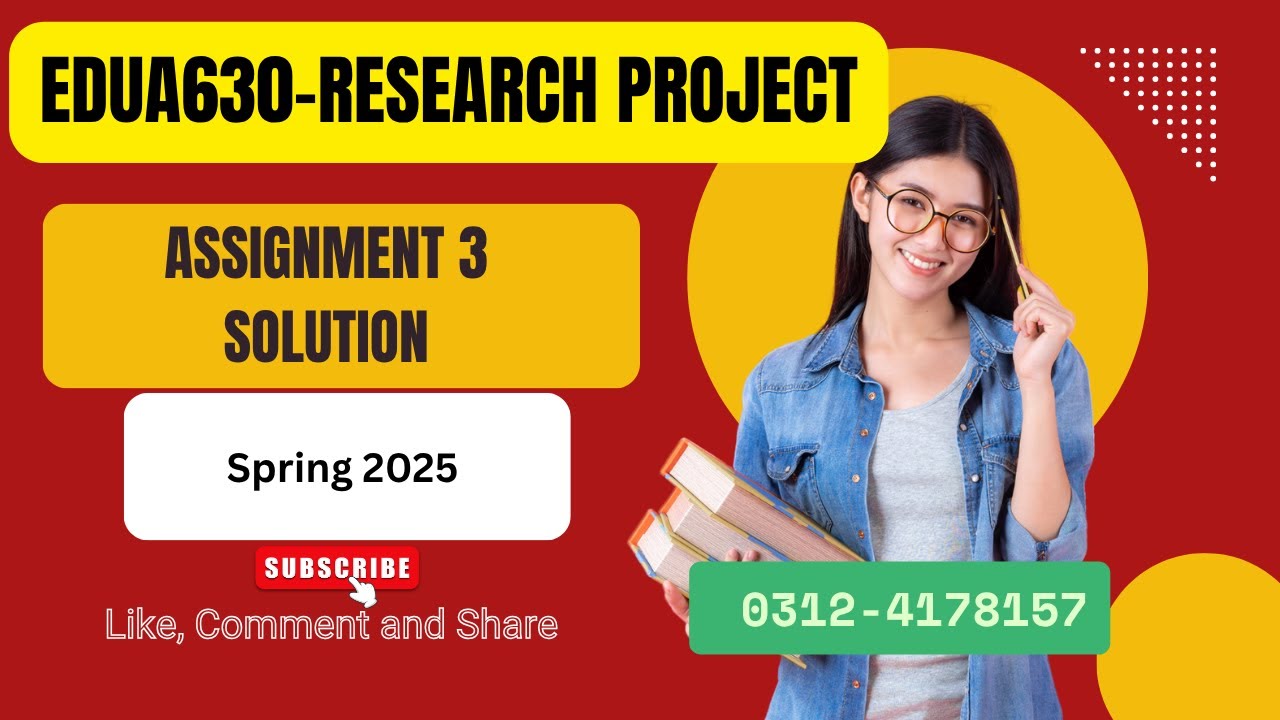 Edua630 assignment 3 solution 2025 by Nadia khan(M.Phil) │Literature review │edua630 2025 │