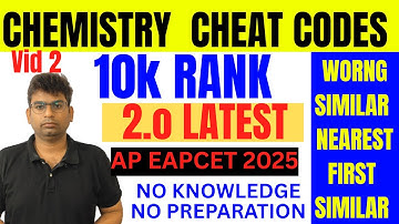 Ap eapcet 2025 Chemistry cheat codes