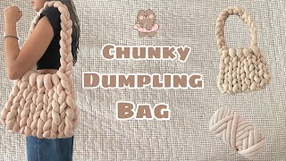 DIY: the hand knit of a chunky dumpling bag ☁ chunky yarn bag