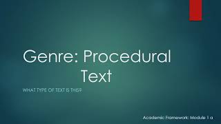Academic Framework Procedural Text