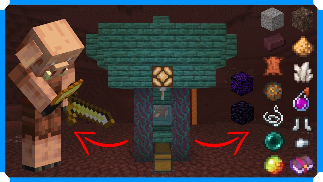 How To Build A Piglin Barter Station Minecraft Bedrock Edition Youtube