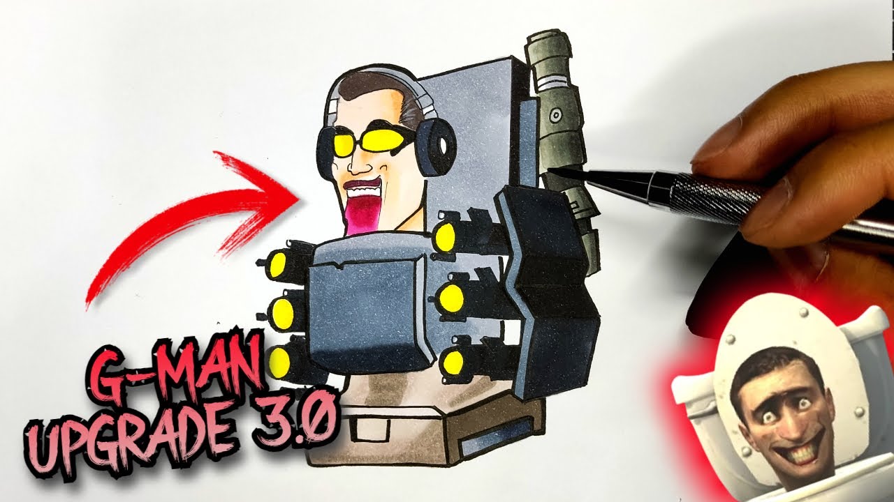 how to draw G-MAN UPGRADE 3.O from SKIBIDI TOILET