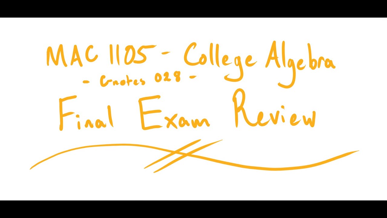 MAC 1105 - Gnotes 028 - Final Exam Review - YouTube