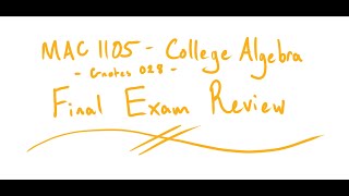 MAC 1105 - Gnotes 028 - Final Exam Review