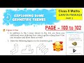 Class 8 maths ganita prakash part 2 | Chapter 4 exploring some geometric themes | Page 100, 101, 102