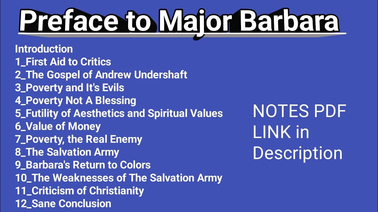 Preface to Major Barbara/Notes PDF link in Description/explanation in ...