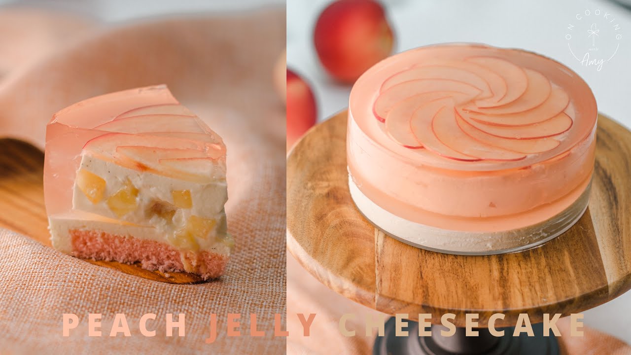 水蜜桃果凍蛋糕 仙女吃的蛋糕就這顆 夏日限定蜜桃甜點 :Peach Jelly Cheesecake recipe ASMR