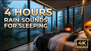 4 Hours of Heavy Rain and Thunder Sound for Sleeping || 4k || Rain Sound-HDR