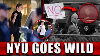 Barron Trump Stuns NYU with SUV Motorcade Arrival, Security Blocks Students as TikTok Goes Wild