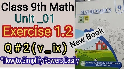 💡"Solve Powers Like a Pro! 🚀"Class 9th Math   Exercise 1.2  Q2 (v_ix )  .New Math Book 2025 .