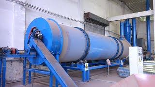 Rotary drum drying machine working