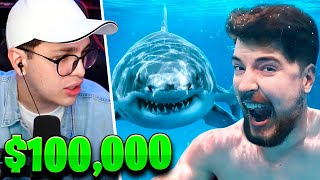 Juansguarnizo Reacciona A Mrbeast Nadarías Con Tiburones Por 100000?