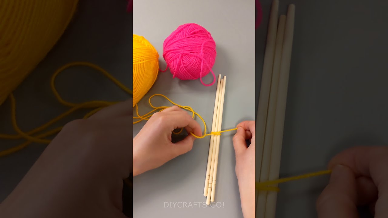 Super Easy Woolen Flower Making Idea with Chopstick  
