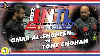 One Pocket : OMAR AL SHAHEEN vs TONY CHOHAN - 2022 International 9-Ball Open One Pocket Division screenshot 2