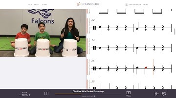 Cha Cha Slide Bucket Drum with Music Notation